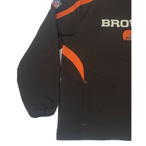 Men's Reebok NFL On Field NFL Cleveland Browns 1/4 Zip‎ Jacket Brown Large - Picture 3 of 11